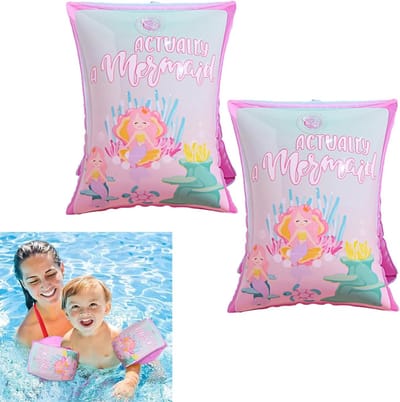 Zwemvleugels Kinderen - Opblaasbare Armbanden - Leren Zwemmen - Veilig PVC Materiaal - 17.6 x 15.6 cm - Roze Zeemeermin