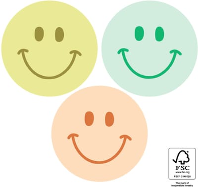 Stickers Smiley Gold - Happy - 24 stuks - ø 5,5 cm - Sluitsticker - Cadeauversiering - Cadeausticker - Sticker