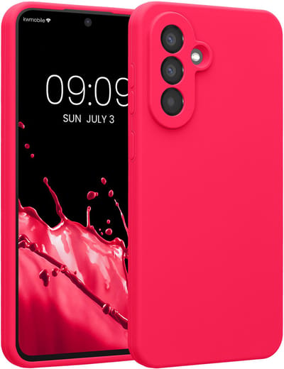 kwmobile telefoonhoesje geschikt voor Samsung Galaxy A56 5G - TPU backcover met siliconen coating - Smartphone case in neon roze