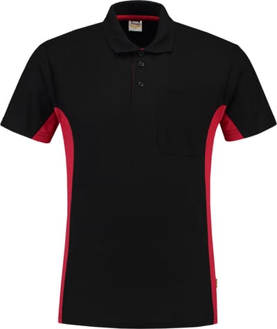 Tricorp poloshirt - 202002 bi-color - Zwart / Rood - Maat S