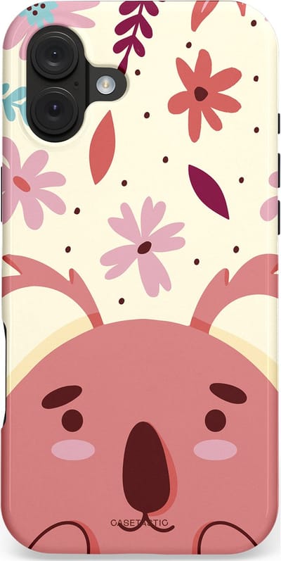 Casetastic hoesje geschikt voor Apple iPhone 16 Plus - MagSafe - Dubbellaagse bescherming - Koala knuffel - Fashion Case - Koraal Crème Lichtroze