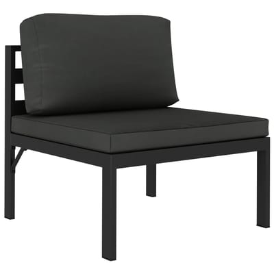 vidaXL - 3-delige - Loungeset - met - kussens - aluminium - antraciet