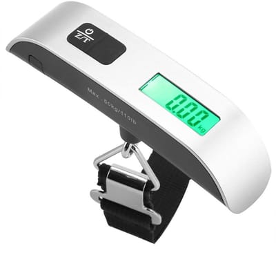 Draagbare digitale weegschaal, bagageweegschaal, draagbare digitale mini-lcd-digitale elektronische hangweegschaal, draagbare haak, weegschaal, max. laadvermogen 50 kg
