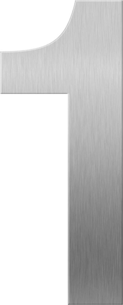 Huisnummer - RVS geborsteld - RVS - GPF - RVS 1 XXL, 400 mm