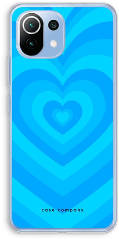 Case Company® - Hoesje geschikt voor Xiaomi Mi 11 Lite hoesje - Hart Blauw - Soft Cover Telefoonhoesje - Bescherming aan alle Kanten en Schermrand