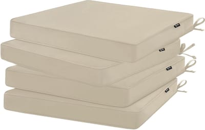 Tuinkussen Set - Stoelkussens Buiten - Comfortabel Zitten - 3 Jaar Kleurvast - 47x45x5 cm - Beige