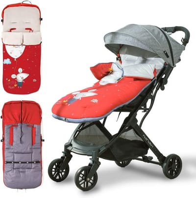 Universele voetenzak - Kinderwagen zak - Warmte in kou - Waterdichte stof - 46 x 105 cm - Rood