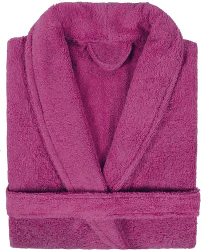 Badjas Badstof Uni Pure Royal met Shawlkraag maat L Ciruela col 748 - 1 stuks
