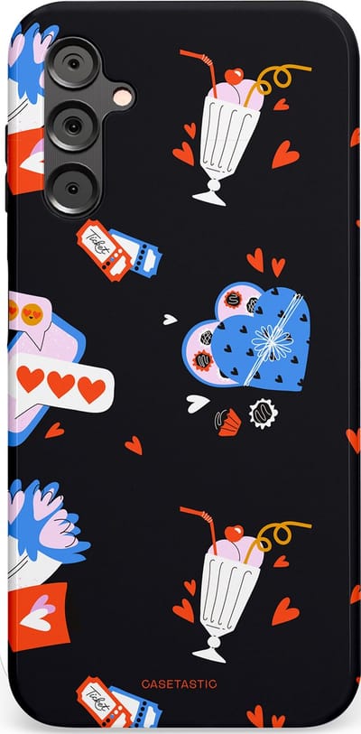 Casetastic Hoesje Geschikt voor Samsung A14 (5G/4G) - Stijlvolle Beschermende Duo-layer Case - Liefdes Kaarten