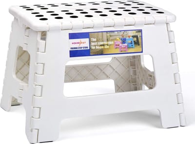 STAR&STER opstapkruk kinderkruk opvouwbare kruk kinderklapbare opstap kinderstap wit kunststof opvouwbaar ruimtebesparend compact veerkrachtig 115kg 8.5 "voor keuken badkamer