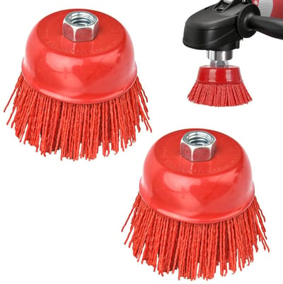 Set van 2 Nylon Potborstels van 75mm voor Koken, Schoonmaken en Kleurverwijdering - Ideaal voor Potten en Pannen
