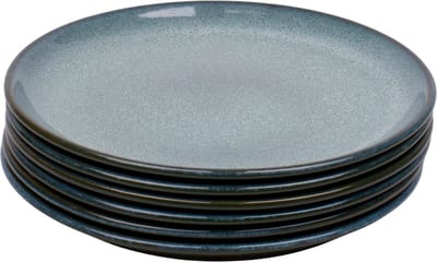 Set van 6 dinerborden - 27 cm - Evora - groen - Portugees stoneware