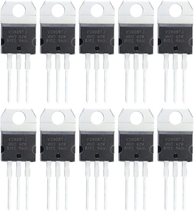 10 stuks lineaire positieve spanningsregelaar L7806CV, drie-aansluitingsregelaar voor monitoren, elektrische sloten en elektronische apparaten (6V) - ideaal voor hobbyprojecten en elektronica toepassingen