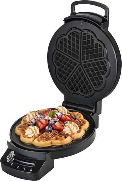 Wafelmaker - Wafelijzer - Lekkere Wafels Bakken - Instelbare Thermostaat - 1200 Watt - Zwart