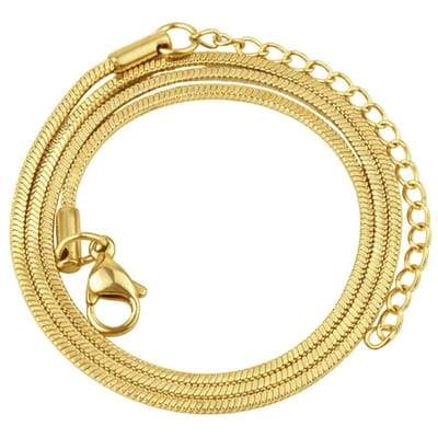Fako Bijoux® - Ketting - Slang Schakel - Snake Chain - RVS - Stainless Steel - 1.2mm - 45cm - Goudkleurig