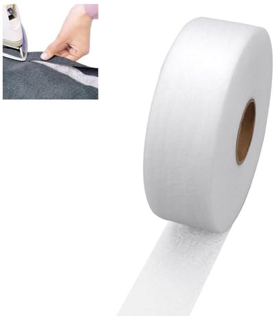 Dailygoods - 40 mm x 100 m Zoomband om op te Strijken, Opstrijkbare Zoom Tape Geen Naaien, Zelfklevende Zoomband voor Het Repareren, Strijkband om op Textiel, Hemming Tape voor Gordijnen, Broeken, Kleding