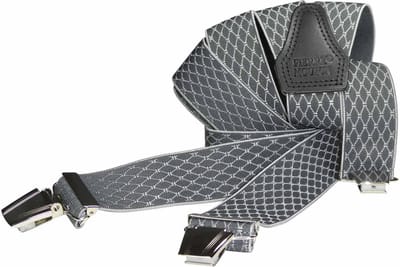 Pierre Mouton Diadème Bretel - Bretels - Volwassenen - Heren - Grijs - 120cm - 3 brede clips - M - L