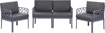 ERICHE - Loungeset 4-zits - Donkergrijs - Polypropyleen
