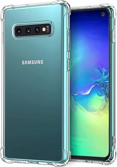 Anti shock stoot rubber siliconen - Geschikt voor Samsung Galaxy S10 Plus - Extra sterke hoeken back cover - Transparant