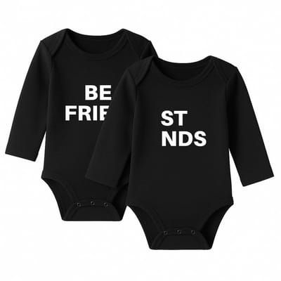 Romper Best Friends - zwart - lange mouw