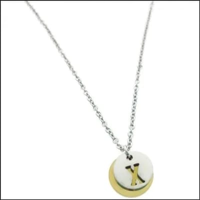 Aramat Jewels | Halskettingen | Stalen Initiaal Ketting met Ronde Letter Hanger – Gepersonaliseerde Ketting | X | |1,5mm | Staal | Volwassenen | Verkleurd niet