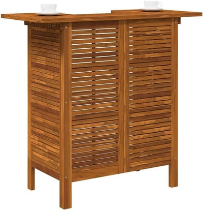 Statafel Hout - Bartafel Bar - Buiten Genieten - Met Twee Planken - 110 x 50 x 105 cm - Bruin