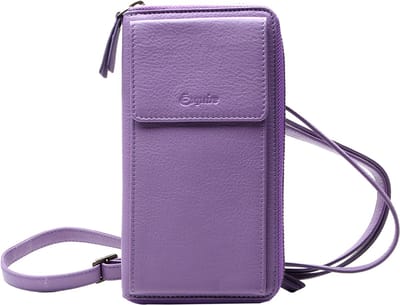 Esquire Leren Portemonnee Telefoontasje Peru Phone Wallet Bag Lilac Paars