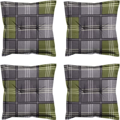 Madison - Zitkussen Patchy olive - Ca. 50x50 cm - Set van 4