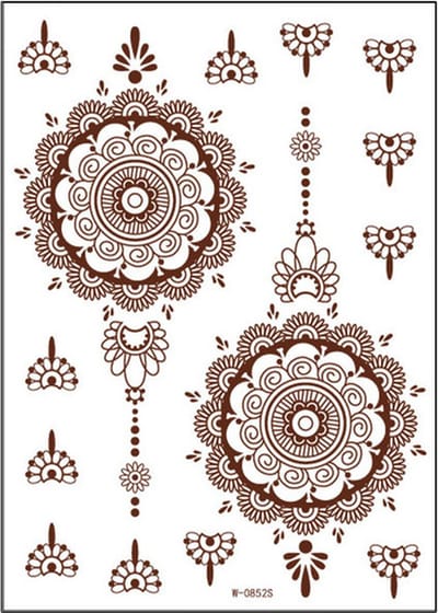 Hiden - Henna tattoo - Neptattoo Volwassenen - Henna Sjabloon - Festival - Outfit - Tattoo set - Bloemen