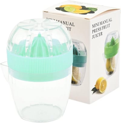 Handmatige Citruspers - Sapcentrifuge - Verse Sapjes Maken - Transparante Controle Beker - 10 x 7 x 7 cm - Groen