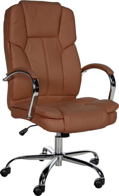 CLP XXL BIG Xanthos Bureaustoel - Voor volwassenen - Ergonomisch - Met armleuningen - Kunstleer - licht bruin