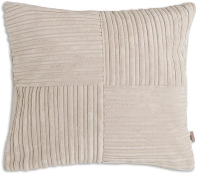Knit Factory Ritz Sierkussen - Vierkant kussen - Kussen woonkamer - Bank kussen - Decoratie kussen - Modern - Beige - 50x50 cm - Superzacht - Kussenhoes inclusief kussenvulling