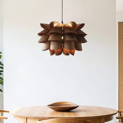 LumenXL Moderne hanglamp Mucai - donkere houttint