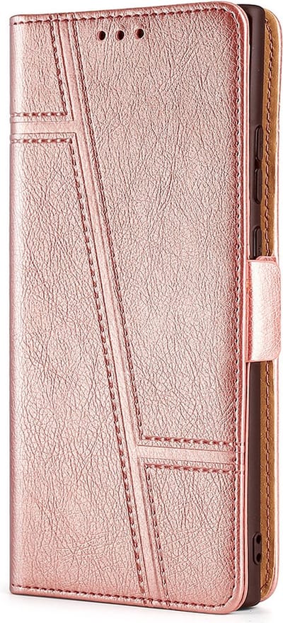 Hoesje geschikt voor Samsung Galaxy S22 - Bookcase - Pasjeshouder - Portemonnee - Patroon - Kunstleer - Rose Goud