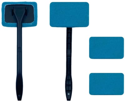 Dailygoods- Autoreinigingsset 6-delig - 180 Graden Draaibare Borstelkop - Wasbare Microvezeldoeken - Antislip Handgrepen - Kunststof en Microvezel - Effectieve Reiniging van Vingerafdrukken - Ruitreiniger