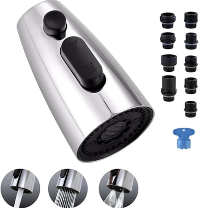 Kraanbeluchter met 9 adapters - 3 Straalstanden - Kraanstuk - Kraan verlengstuk - Kraankop - Kraan opzetstuk - Perlator - Keukenkraan - Waterbesparend - Kraanonderdelen - Universeel - Eenvoudige Installatie - Voor keuken, badkamer, wastafel