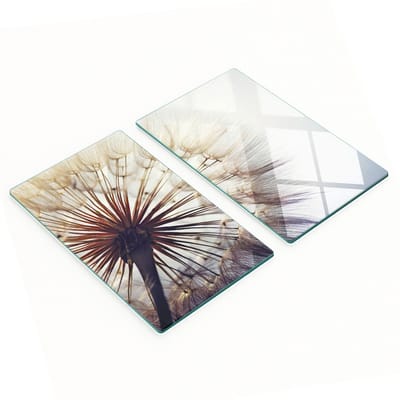 Multifunctionele decoratieve glazen keukenplanken met paardenbloemmotief, 2x30x52 cm
