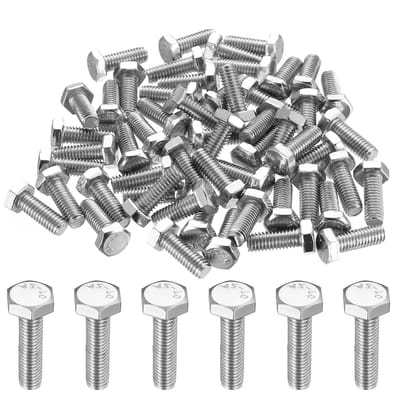 M6 x 20 mm Zeskant Schroeven, Verpakking van 100 Stuks, Volledig Gewinde, Geschikt voor Metaalconstructie en Automobielmachines