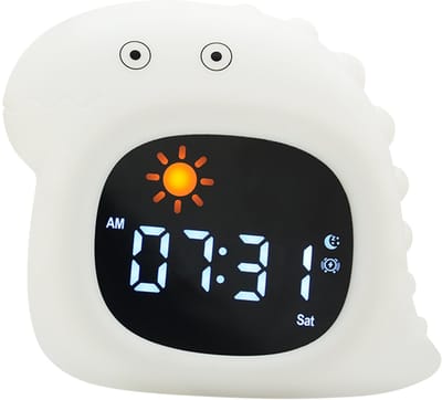 Youha Slaaptrainer en Wekker voor Kinderen - Draadloze Slaapwekker - 8 verschillende kleuren instelbaar - Inclusief Touchscreen en Nachtlamp functie - Dinofiguurtje