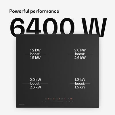 Inductiekookplaat 60 cm 4 Zones 7000 W Boost Touch Slider Timer Kindveilige Residuale Warmte Indicator Keramisch Ingebouwd