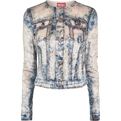 Diesel Dames/Dames Clauvet Denim Look Slim T-Shirt (Blauw Denim Verbleekt)