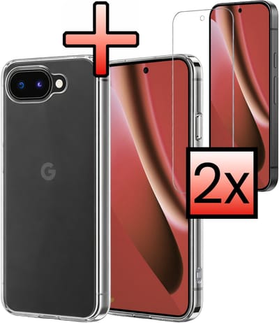 Hoesje - Met 2x Screenprotector - Geschikt voor Google Pixel 10a - Sterk & Shockproof - Back Cover - Siliconen Case - Telefoon Hoes - Transparant