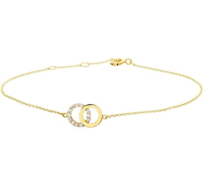 Huiscollectie Armband Goud Zirkonia 0,8 mm 16,5 - 17,5 - 18,5 cm