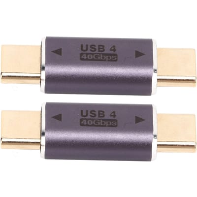2 stuks Type C Mannelijk naar Type C Mannelijk Adapter 40Gbps 100W Rechte Mini USB C Adapter voor Laptop