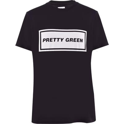 Pretty Green Heren Iconisch T-Shirt (Zwart)