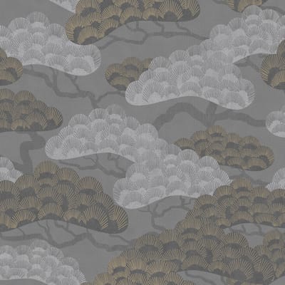 Dutch Wallcoverings - Elegance- tak/blad d.grijs - M644-19