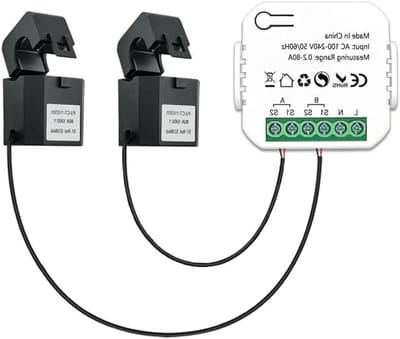 Slimme Energiemeter - Stroommeter Monitor - Energie Verbruik Meten - App Bediening - 80A - Wit