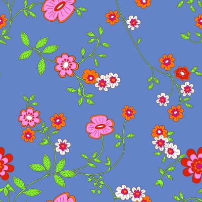 Bluuming Affairs - Behang Bloemen - Kinderkamer - Babykamer - Behangpapier - Blauw - 0,53 x 10 M.