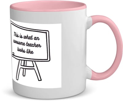 Akyol - this is what an awesome teacher looks like koffiemok - theemok - roze - Juf - meester - teacher - 350 ML inhoud