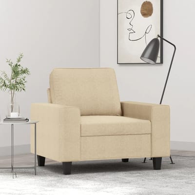 vidaXL Fauteuil 60 cm stof crèmekleurig
